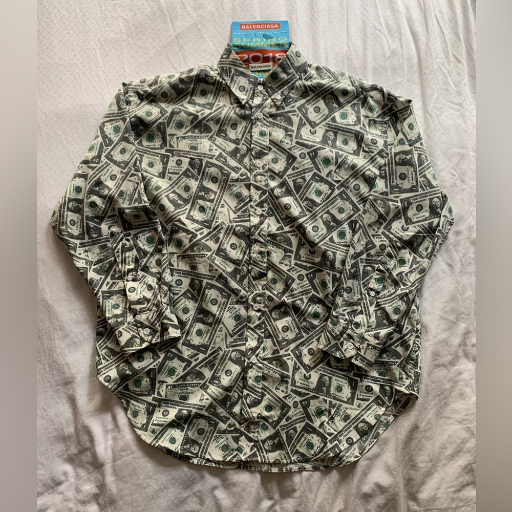 Balenciaga SS18 Money Print Shirt IT36